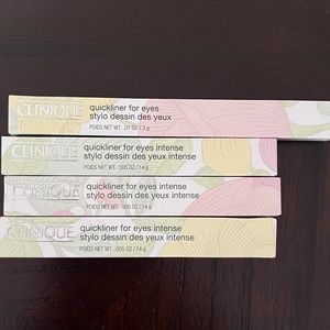 4 Clinique Quickliner eyeliners 06 Violet, 09 Intense ebony & 2 01 Intense Black